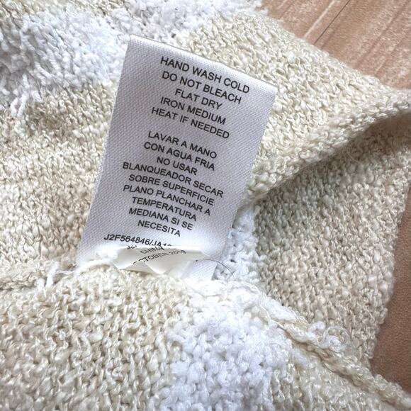 Joseph A Tan Button Up Soft Sweater WMNS Small V-neck Stripes Long Sleeve Knit - Picture 8 of 8